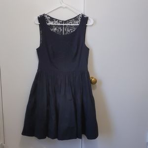 Navy blue a line dress with back detail